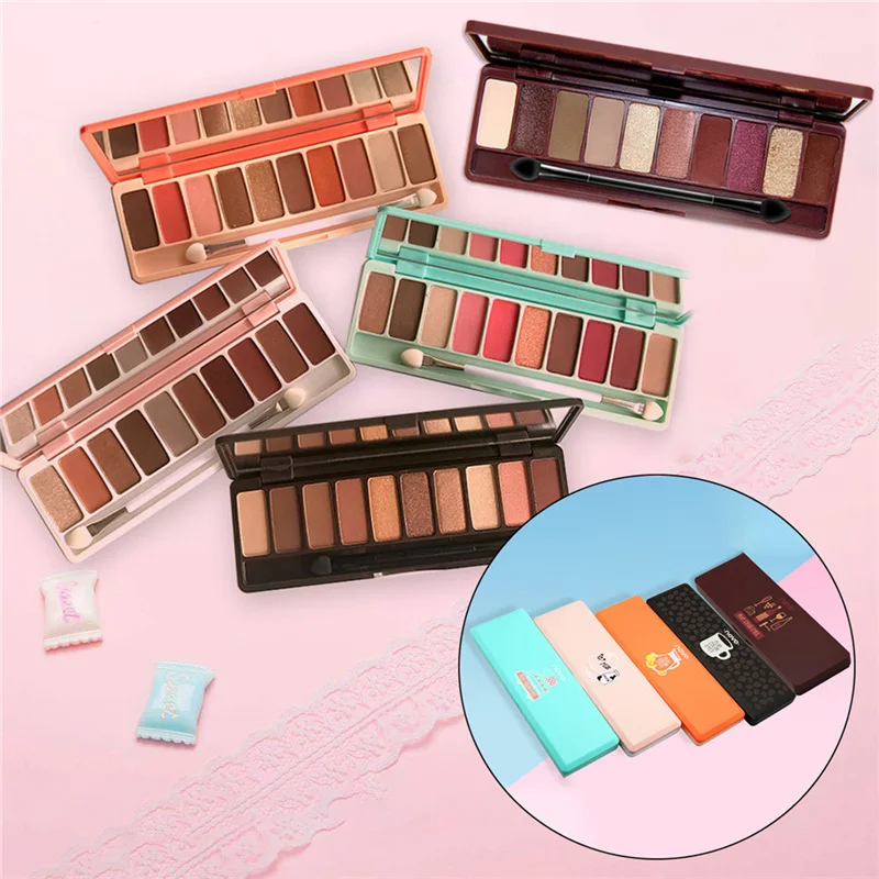 

NOVO 10Colors eyeshadow palette Matte EyeShadow naked palette Glitter eye shadow MakeUp Nude MakeUp set with brush Cosmetics