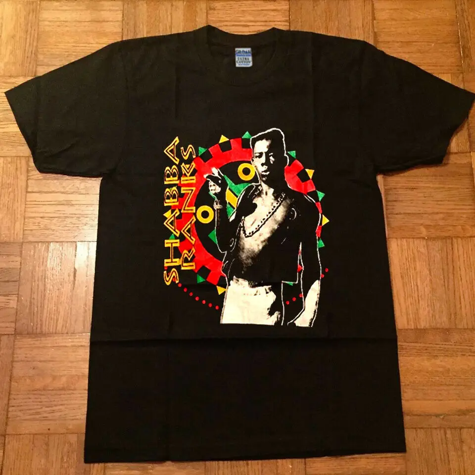 

RARE-SHABBA RANKS REGGAE Vtg Rap T-Shirt Bootleg Concert Biggie 2pac Fugees TOP Hot New 2018 Summer Fashion T Shirts Top Tee