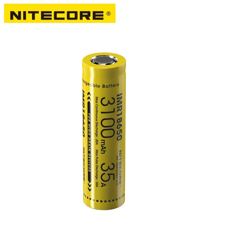 Nitecore IMR18650 3100 mAh 35A 3,7 v плоская аккумуляторная батарея