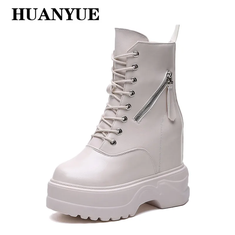 

Winter Boots Women Shoes 2018 New British Warm Fur Snow Boots Wedge Heels 11CM Platform Sneakers Martin Ankle Boots Shoes Woman