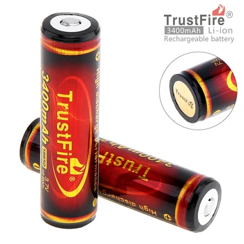 

TrustFire 2pcs 3.7V 3400mAh High Capacity 18650 Li-ion Rechargeable Battery with Protected PCB for LED Flashlights / Headlamps