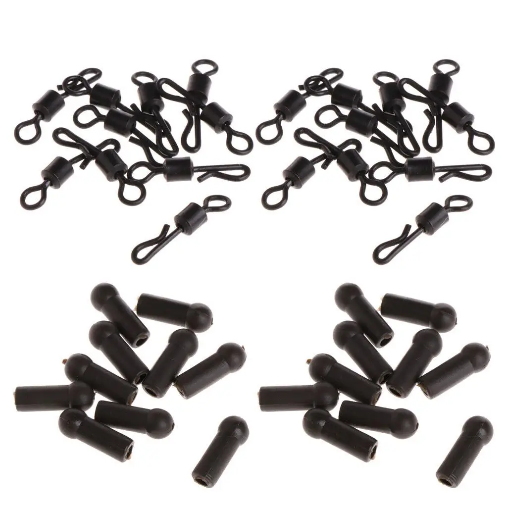 

40 Pcs Fishing Mini Swivel Rings Terminal Clamp Carp Chod Beads Fish Accessories