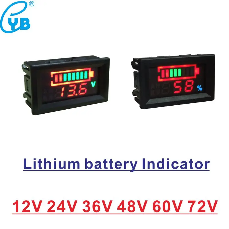 

3.7V Lithium Battery Capacity Indicator LED Digital Voltmeter Battery Capacity Indicator for E-bike Motorcycle Voltage Monitor