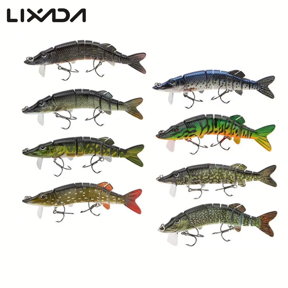 

Lixada 9 Segement Fishing Lures with Mouth Swimbait Crankbait Lifelike Pike Muskie Hard Baits 12.5cm 20g Fishing Tackle Pesca