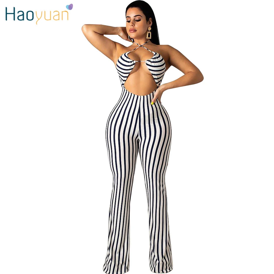 white striped overalls