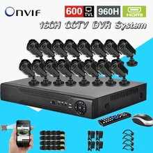 TEATE 600TVL CCTV 16 pcs IR Impermeável ao ar livre Câmeras 16ch h.264 gravador DVR Kit sistema de vigilância de vídeo de segurança 16ch CK-029