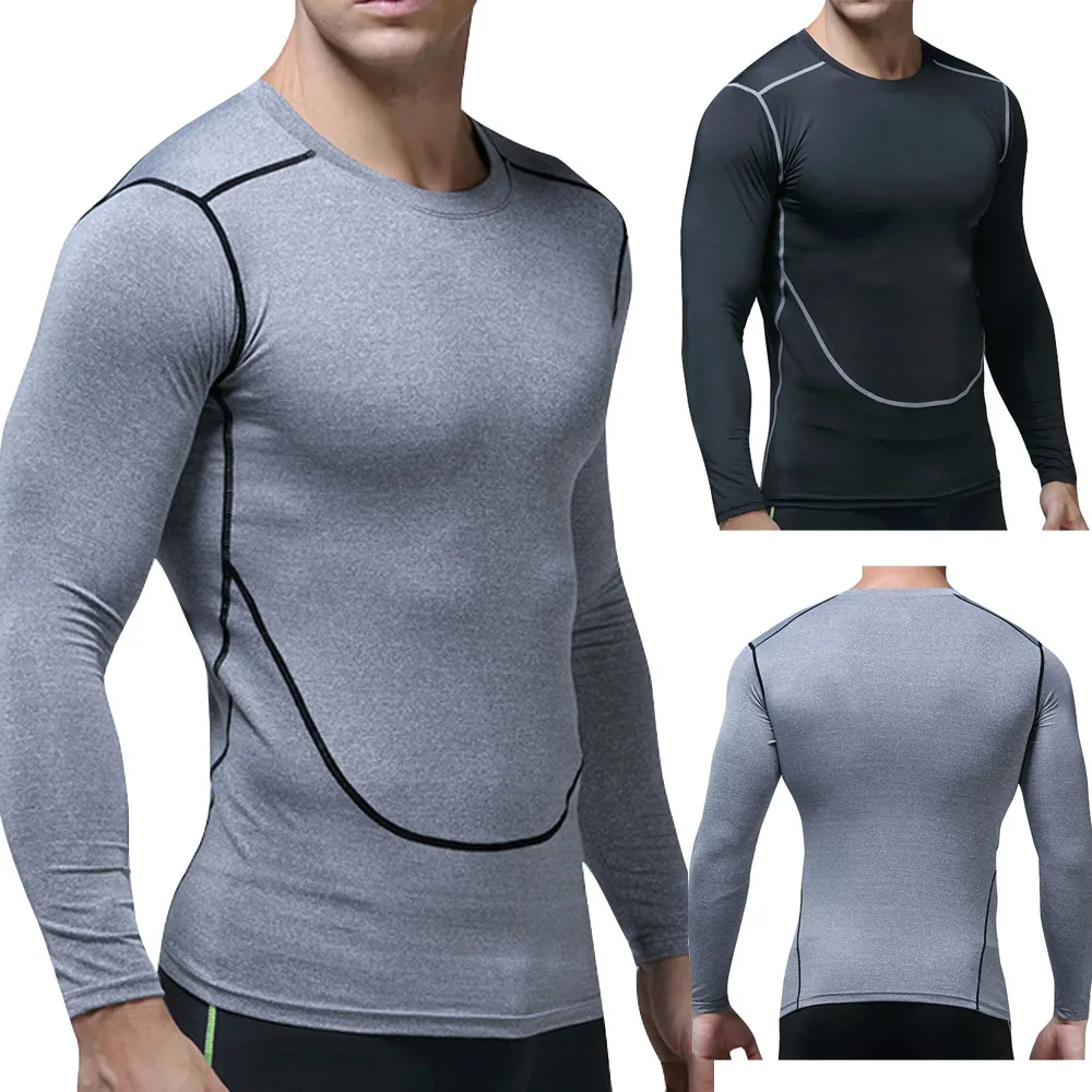 Быстросохнущие спортивные облегающие футболки, повседневные топы для бега и фитнеса, мужские однотонные дышащие топы с длинными рукавами, футболки/PT