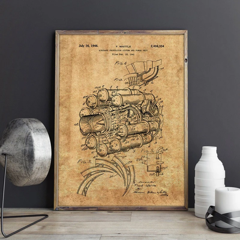 Airplane Jet Engine Wall Art Prints