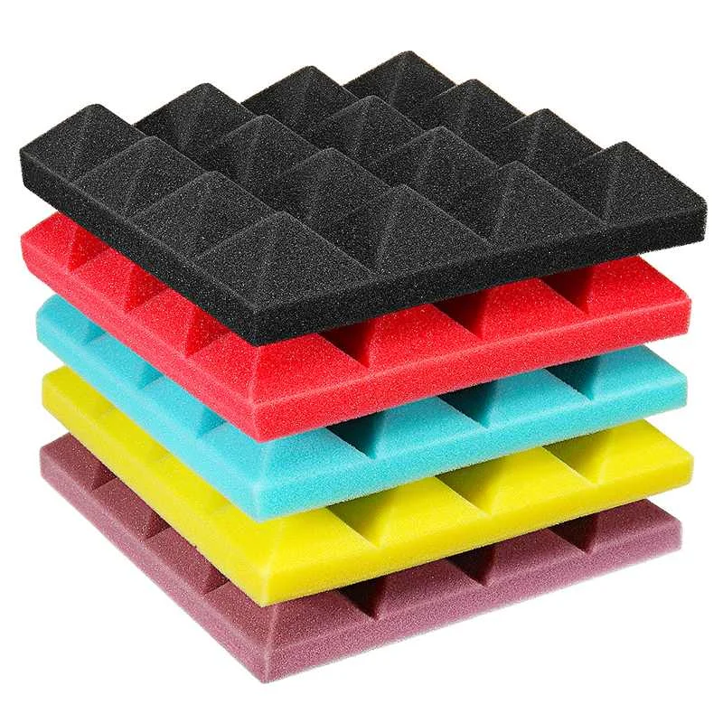 

MTGATHER Mini Pyramid Super Sound Insulation Soundproofing Studio Foam Tiles Polyurethane Square 25x25x5cm