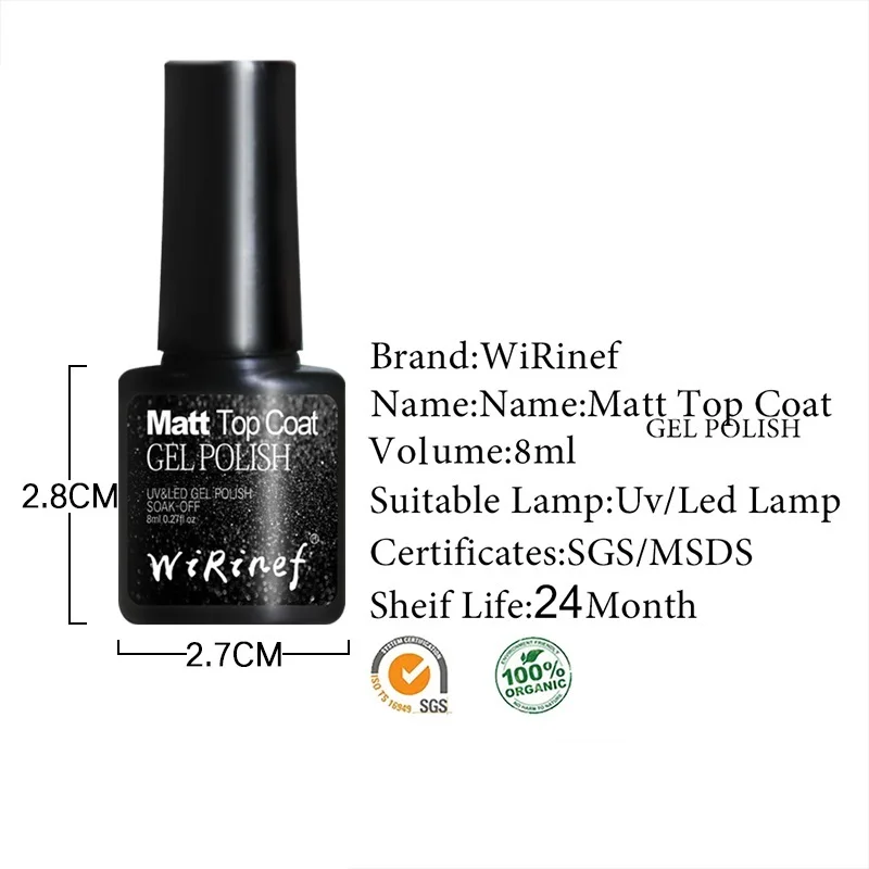 Матовый Гель лак wisinef для ногтей 8 мл Lucky Gel отмачиваемый УФ гель легко Очищающий