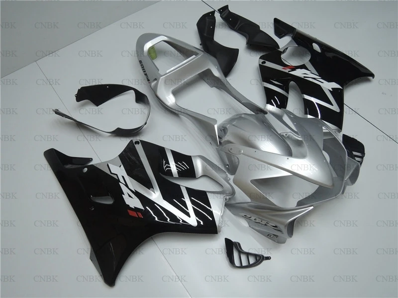 

for CBR600F4i 2001 - 2003 Fairings CBR F4i 2001 Silver Black Plastic Fairings CBR600F4i 02 Fairing Kits Unpainted