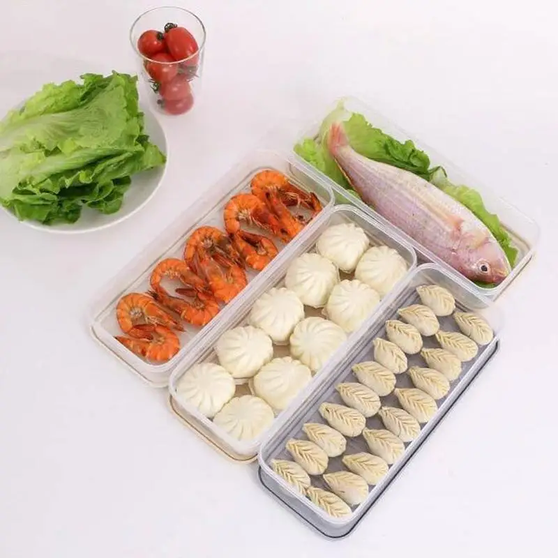 Ящик для хранения яиц, рыбы, контейнер для еды, сохраняет яйца свежими, органайзер для холодильника, кухонные контейнеры для хранения пельменей 3