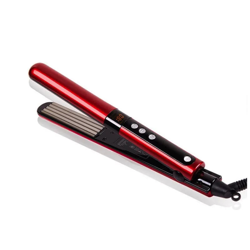 Professional Nano Tourmaline Ceramic LCD Ionic Hair Crimping Corrugated