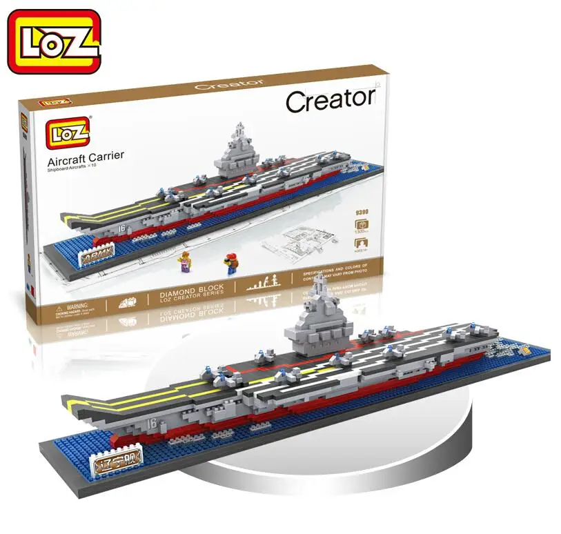 

LOZ NanoBlocks 3D DIY Cute Diamond Building Blocks Bricks Aircraft-Carrier WarShip Learning Education Kids Toys Gift Decoration