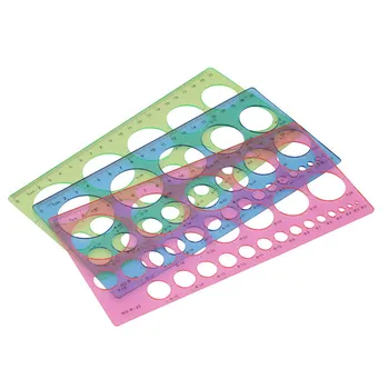 

1 pcs Plastic Template ruler Students Rectangle Shape Great Circle Template Ruler Student School Stationery Supply