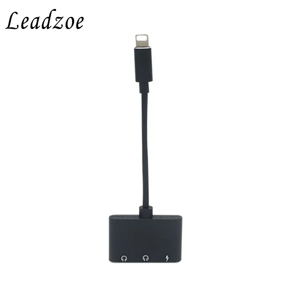 Double Audio Adapter For iPhone 7 8 Plus X Music Charging Splitter Dual jack Audio Converter for lightning or 3.5mm Headphone