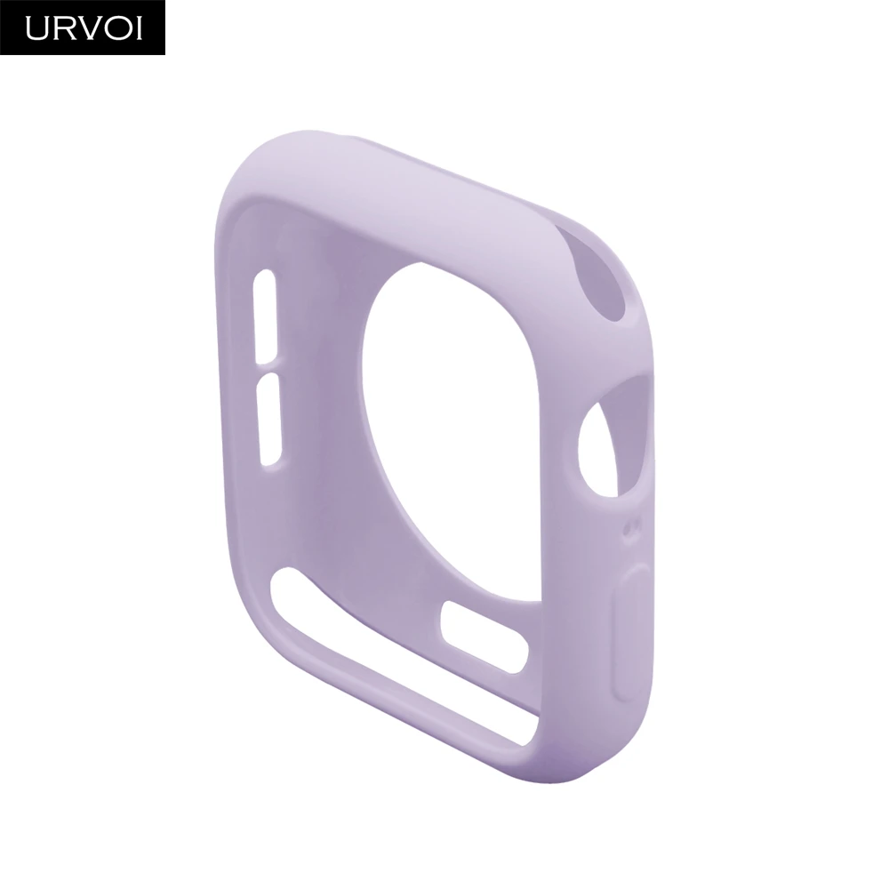 URVOI конфетный, TPU чехол для apple watch series 5 4 3 21 цветной защитный чехол для iWatch 38 42 40 44 мм подходит для ультратонкой рамки - Цвет: Lavender