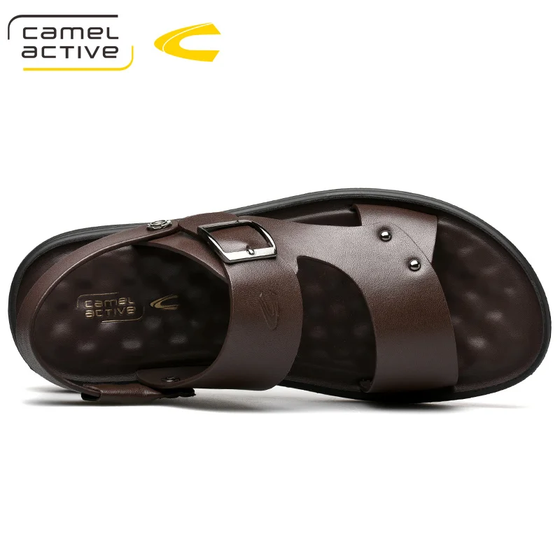 Macio Classic Sapatos marrom Camel Active Verão De Preto Sandálias New Confortáveis Genuíno Casuais Couro Chinelos Homens 2019 Respirável RBpPycqTZZ