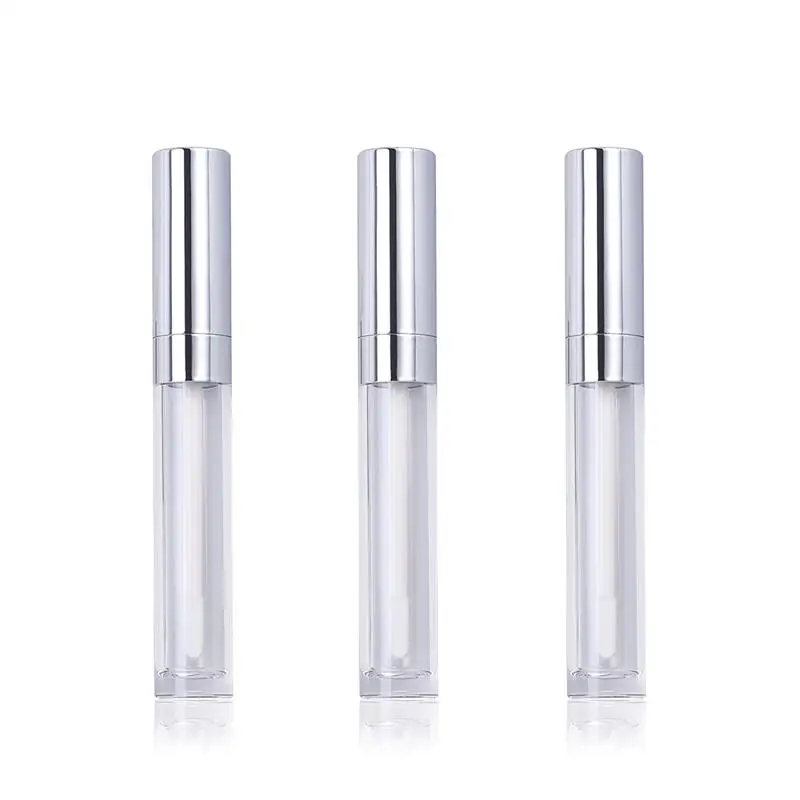 

3pcs 6ml Gloss Lip Balm Tubes Container Gloss Lip Wand Bottles Empty Pretty Clear Beauty Tool Mini Refillable Bottles(Silver)