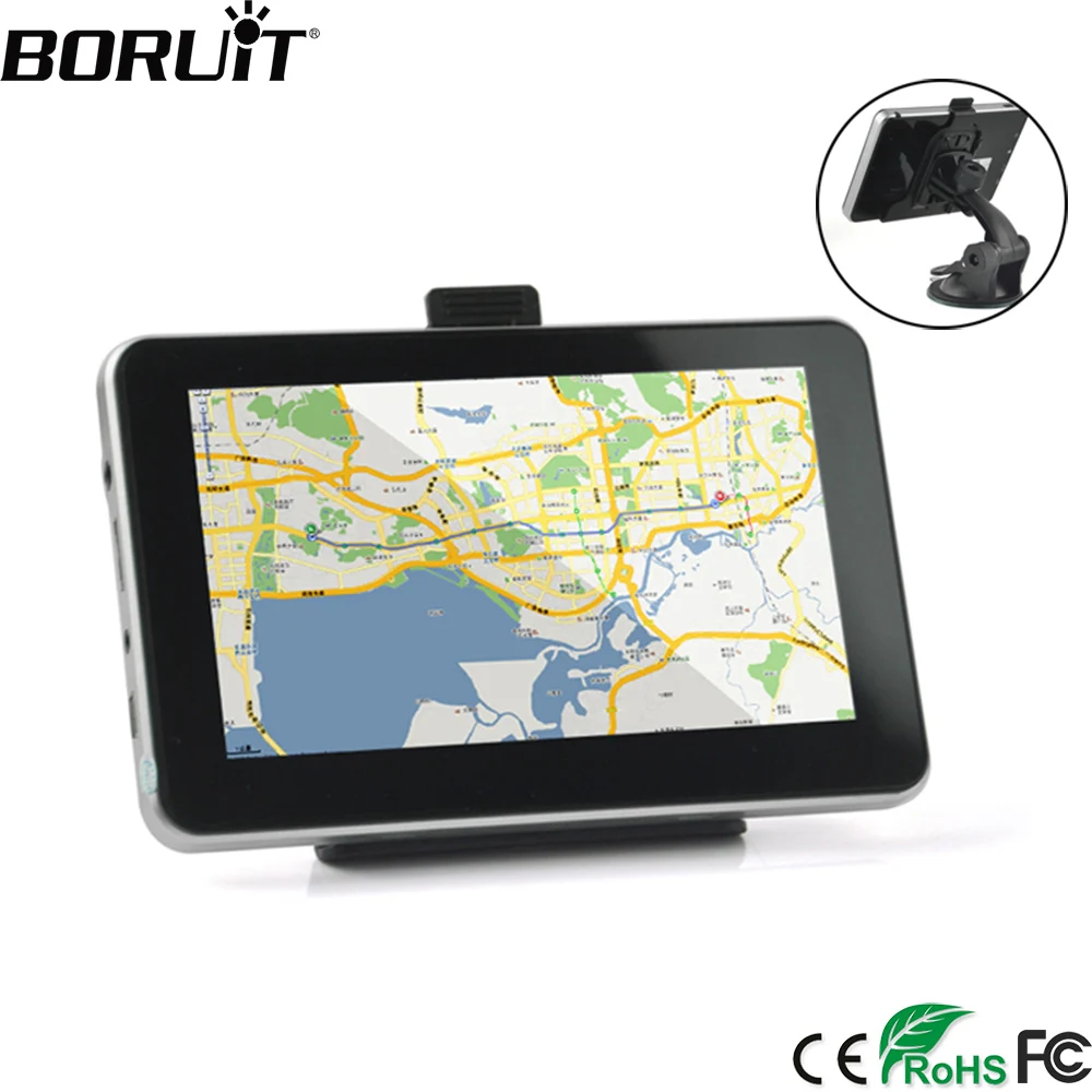 

BORUiTR 5 Inch 8GB HD Car GPS Navigation AVIN Navitel Latest Europe Map Sat Nav FM Transmitter Touch Screen Truck GPS Navigators