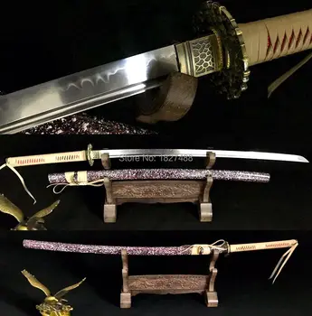 

40"HANDMADE FULL TANG JAPANESE SAMURAI KATANA SWORD T1095 STEEL CLAY TEMPERED BATTLE READY VERY SHARP