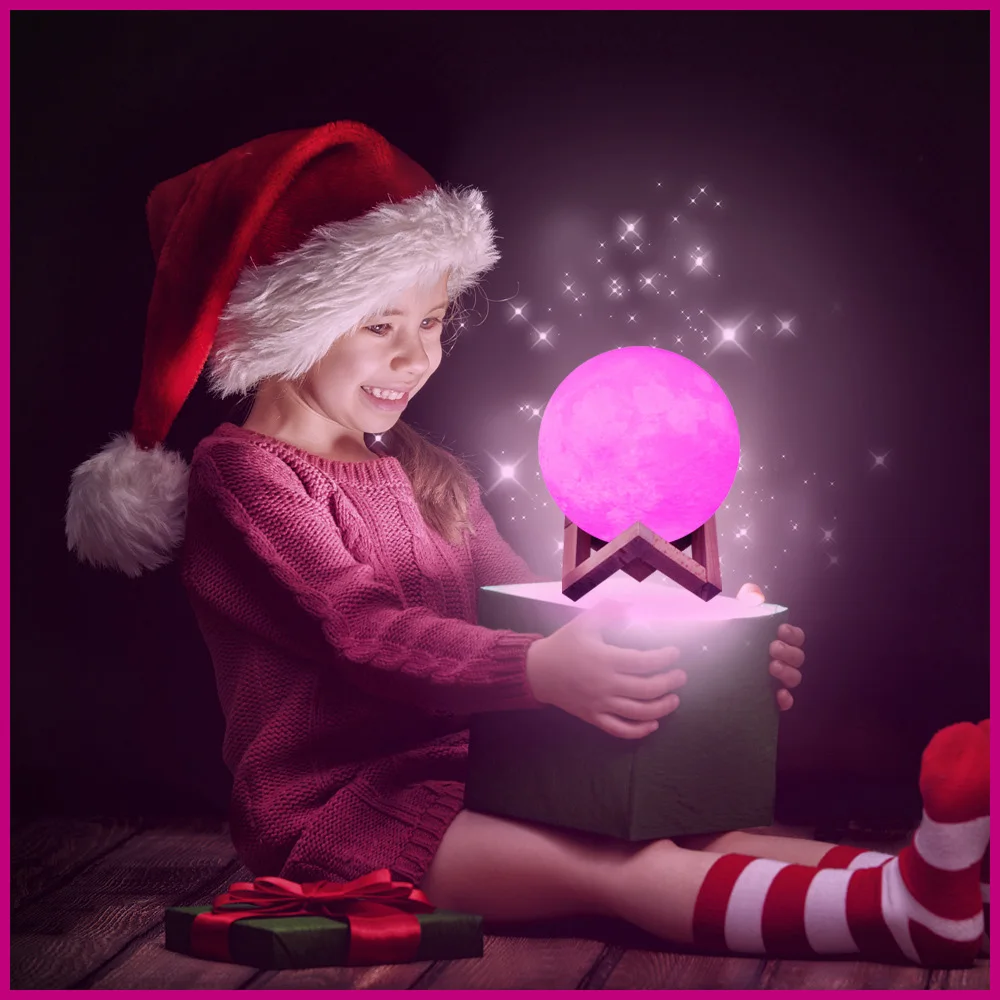

Moon Light 3D Print Moon Globe Lamp Glowing Moon Lamps With Stand Luna Lamp Night Light for Home Bedroom Decor Christmas Gifts