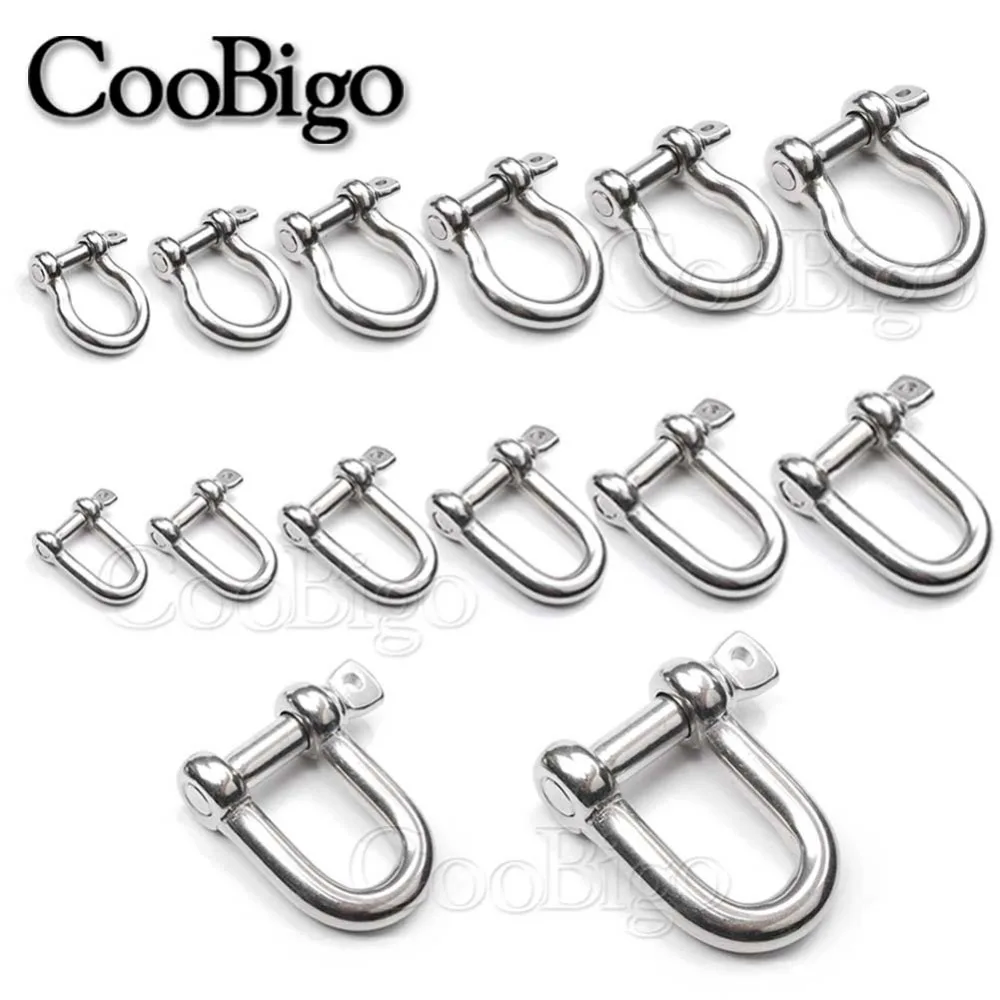 

1pcs Pack 14 types Adjustable D/Bow Shackle Stainless Steel M4~M18 Buckle Paracord Bracelet Parachute Cord Outdoor Travel Kit