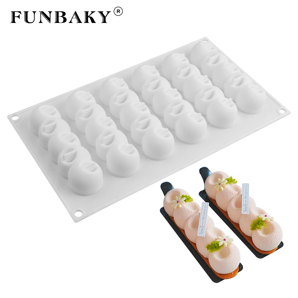 

FUNBAKY Concave Ball Shape Dessert Cake Decorating Tools 3D Decorations Silicone Molds Bakeware For Mousse Baking Moulds