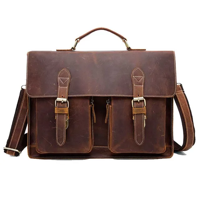 New Genuine Leather Business Briefcase Handbags Laptop Bags Vintage New Genuine Leather Business Briefcase Handbags Laptop Bags Vintage Men Crossbody Shoulder Tote