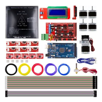 

3D Printer DIY Kit RAMPS 1.4+Mega 2560+A4988+Motor+LCD2004+MK3 Heatbed+limit Endstop+MK8 Extruder RepRap+PLA 1.75 Filament kit