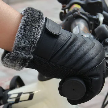 

Gloves guantes rekawiczki Anti Slip Men keep warm Thermal Winter Sports Leather Touch Screen Gloves Comfortable winter gloves