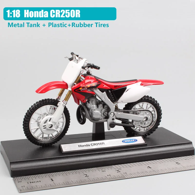 1/18 весы Welly Honda CR250R 250 Мотокросс езда на велосипеде эндуро грязи мотоцикл литья под давлением модель миниатюры автомобиль игрушки подарок для ребенка