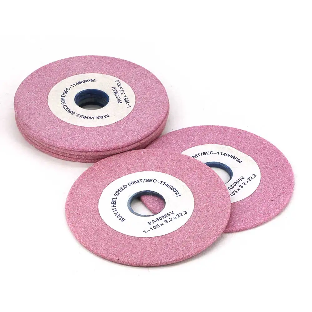 Pink aluminum oxide grinding wheel for chainsaw sharpening Diameter 105 thickness 3.2 hole 22.23 PM0911 Pink aluminum oxide grinding wheel for chainsaw sharpening Diameter 105 thickness 3.2 hole 22.23 PM0911