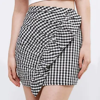 

Women's Spring Skirt And Summer Plaid Print Fashion Casual Retro Big Skirt Mini Streetwear New 2019 Cool Vintage Female Soft