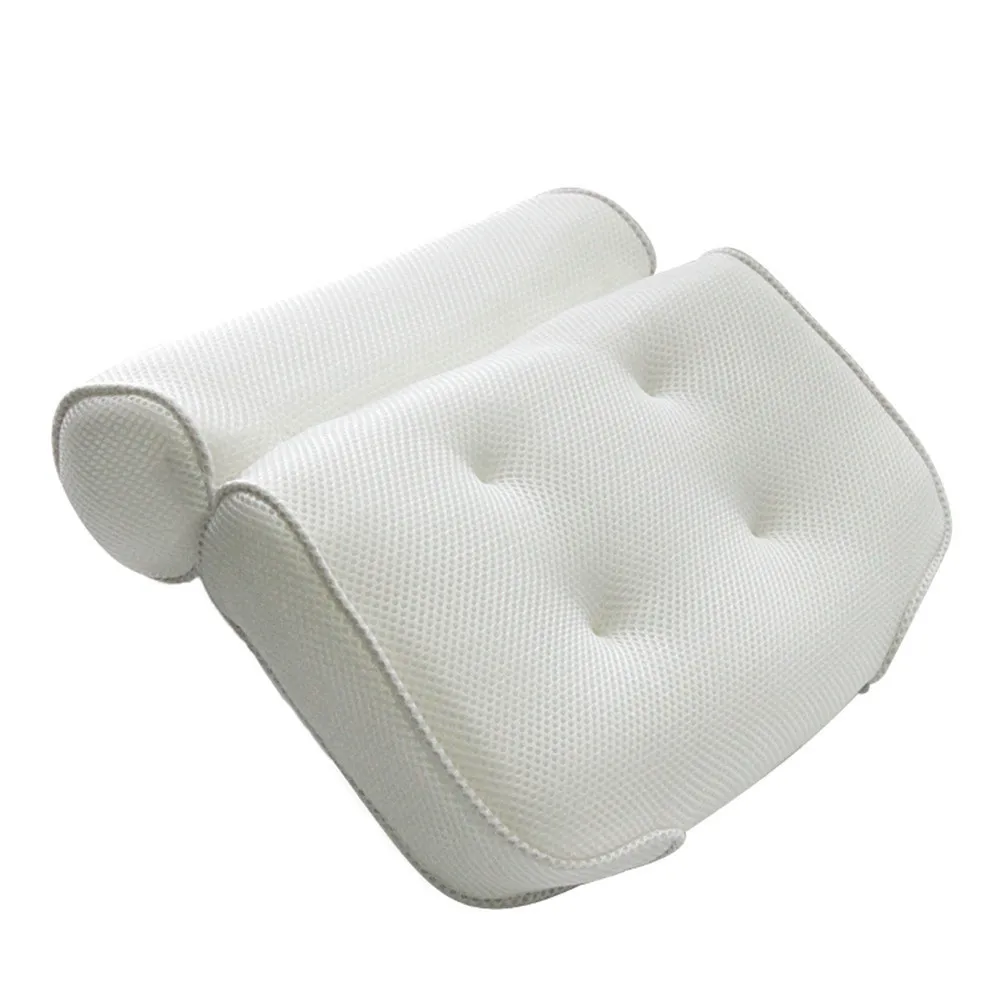 

3D Mesh Spa Non-Slip Cushioned Bath Tub Spa Pillow Bathtub Head Rest Pillow With Suction Cups For Neck And Back Bathroom Supply