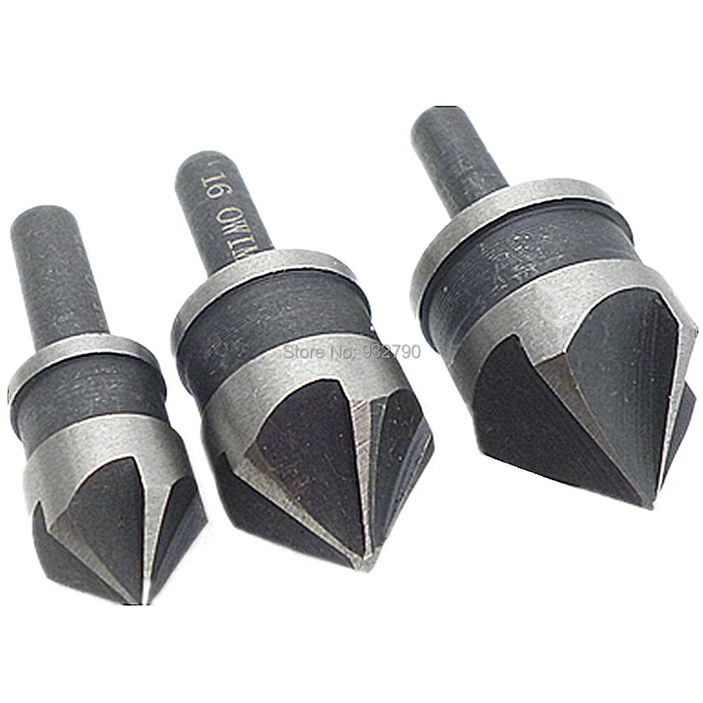 3pc 12mm 16mm 19mm Countersink Bits Bore Set For Wood Plastic Chamfer