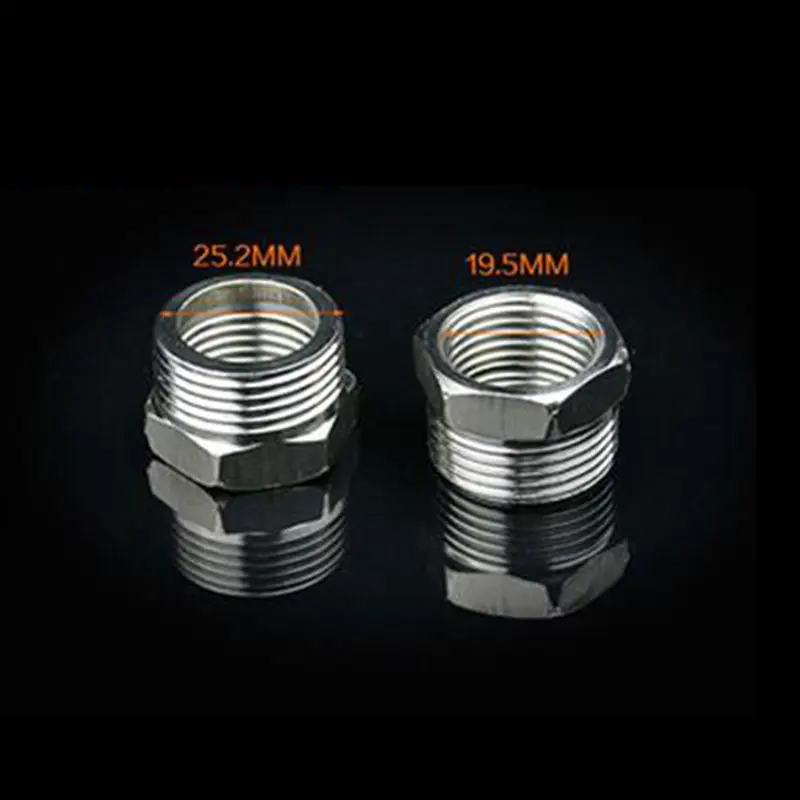 

1/2" Female to 3/4" Male BSP Thread 201 Stainless Steel Bushing Fill Core Joint Pipe Fitting Quick Hose Straight Connector
