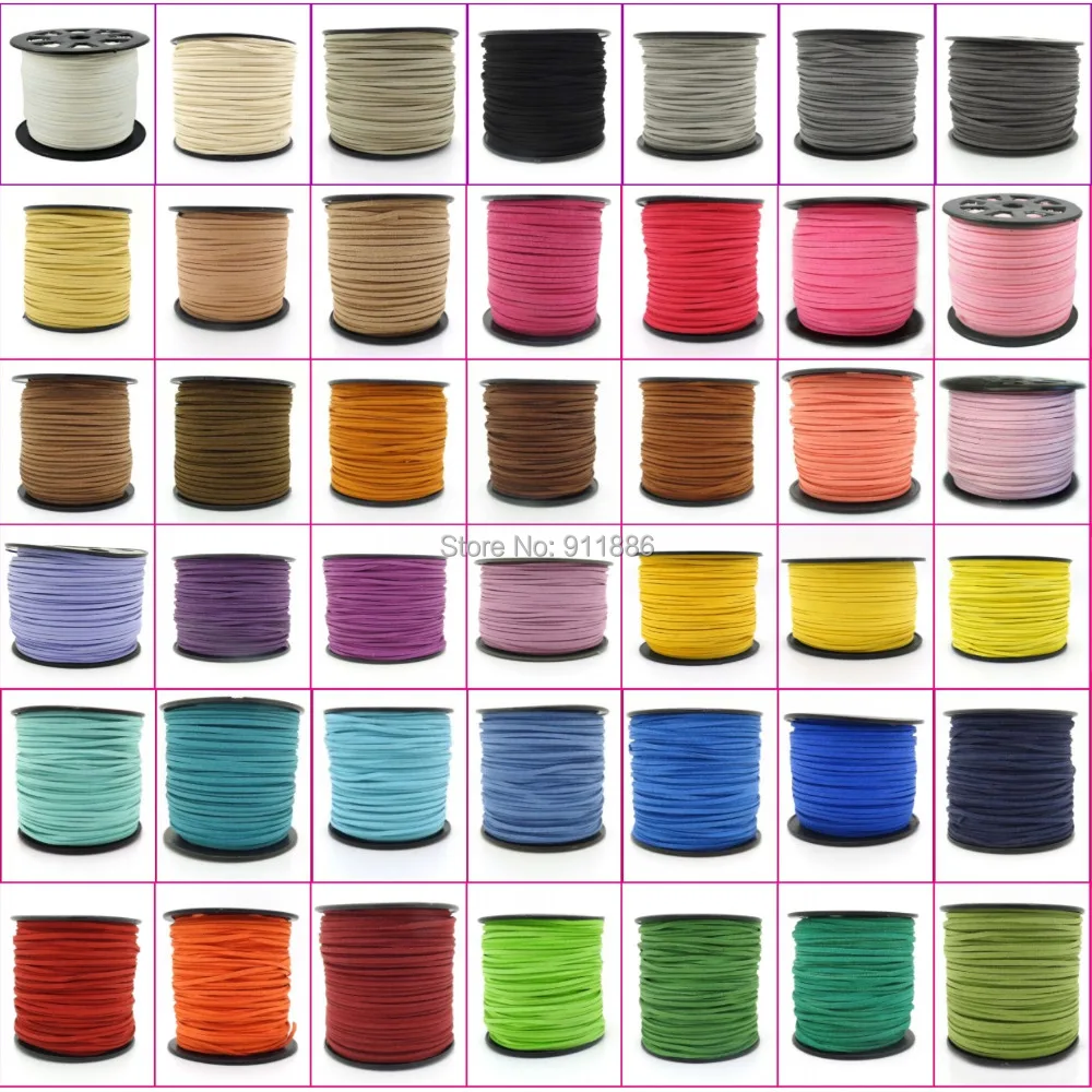 

Wholesale 100Yard/Roll 3mm x 1.5mm Faux Suede Cord Leather Lace Thread Findings For Shoes Clothes Jewelry Making ,Free Shipping