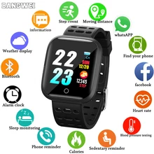 BANGWEI 2019 New Smart Waterproof Watch Fitness Tracker Heart Rate Sphygmomanometer Electronic Clock Sport Watch For Android IOS