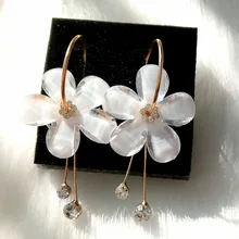 Новые корейские 6 лепестков акриловые с цирконием кисточкой Серьги Brincos oorbellenпрозрачный серьги для женщин серьги