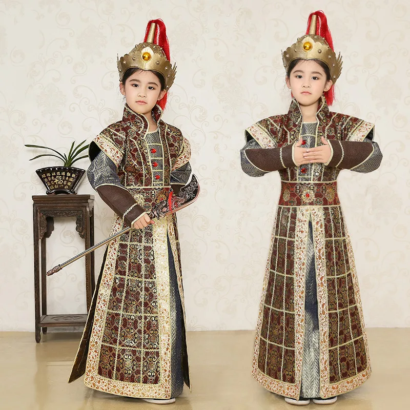 New Arrivel Children Soldiers Costume Chinese Ancient Costume Kids Male