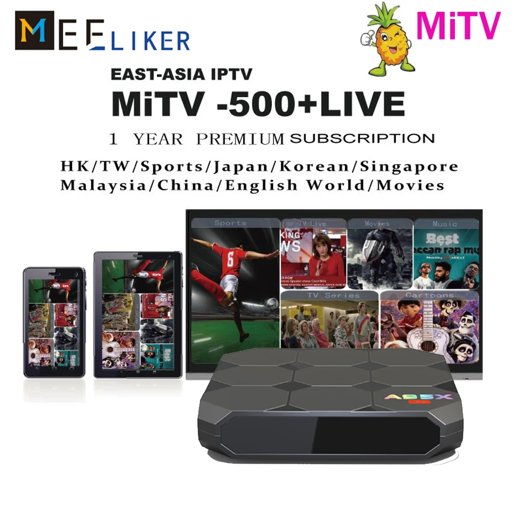 

1Year Asian IPTV free Korean Japanese Malaysia Singapore channels Live Subscription A95X R2 2GB ram tv box for HK Taiwan Chinese