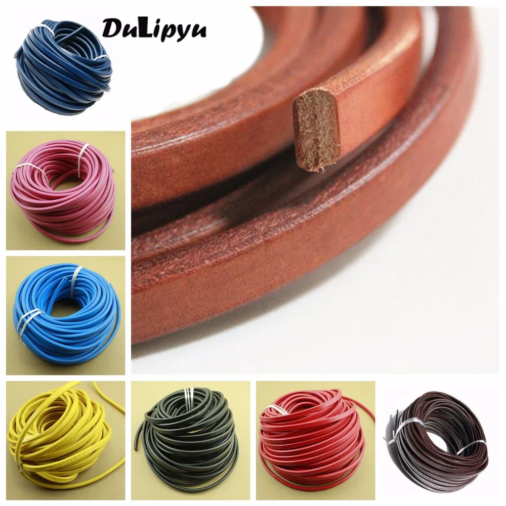 

25cm Genuine Leather Stripe 10*6mm Real Licorice Leather Cords Supplies wire/cord women Bracelet Jewelry Finding JWD253
