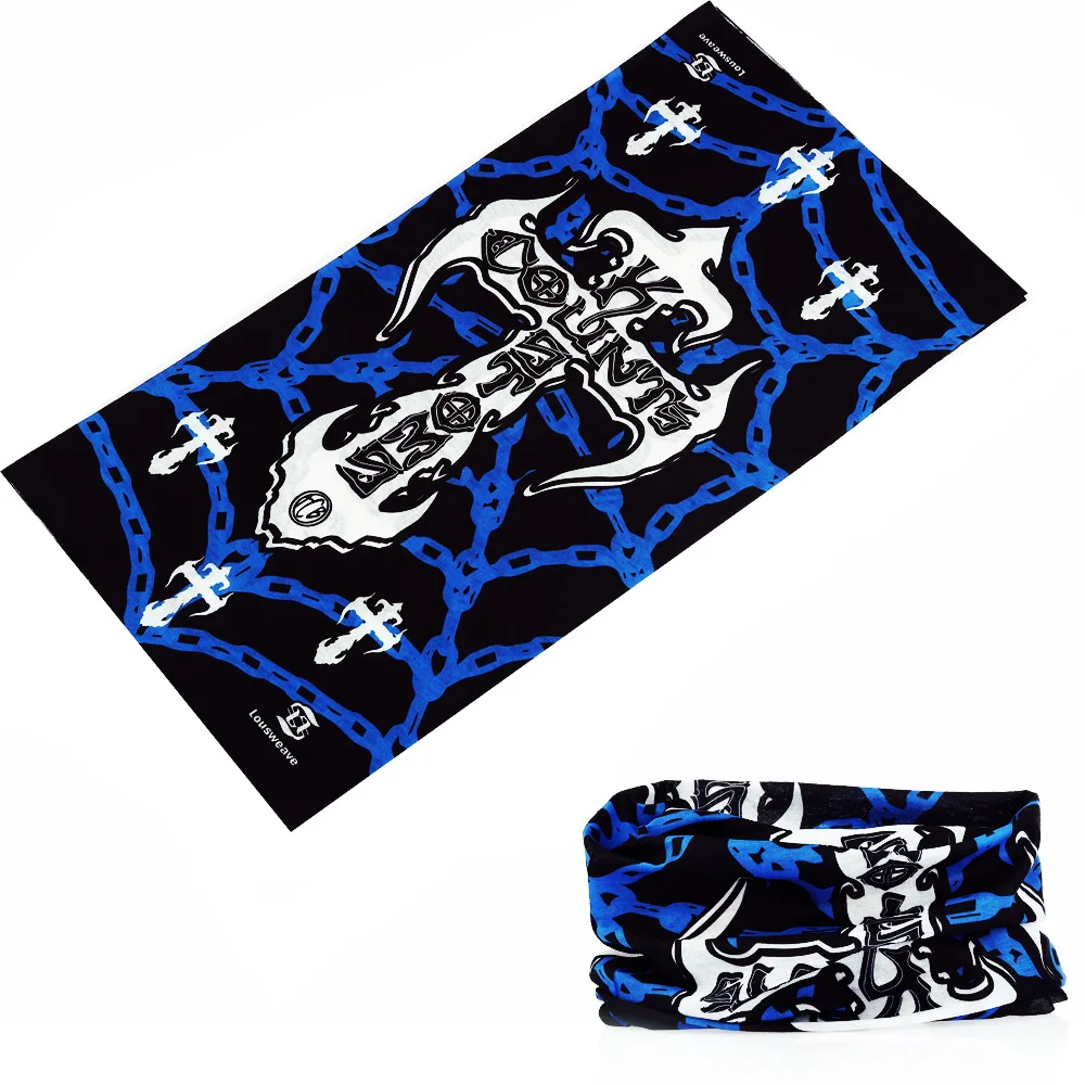 New Amazing Cross Bandana Biker Tube Neck Face Mask Headscarf Sport Headband Pick Skull Print Bandanas For Motorycling