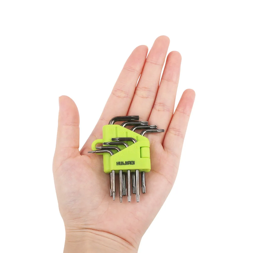 8pcs Mini Precision Security Torx Screwdriver Set T5 T6 T7 T8 T9 T10 T15 T20 Folding Star Wrench Set with Hole Repair Tools Kit (5)