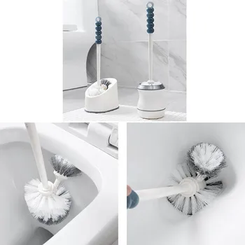 

Toilet Brush Set Soft Bristle Lavatory Brushes With Holder Bathroom Bowl Cleaner MAL999
