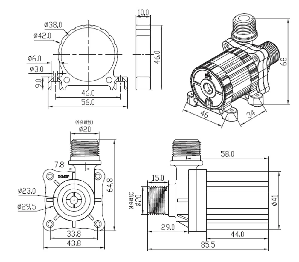 dimension of DC40F-1240A
