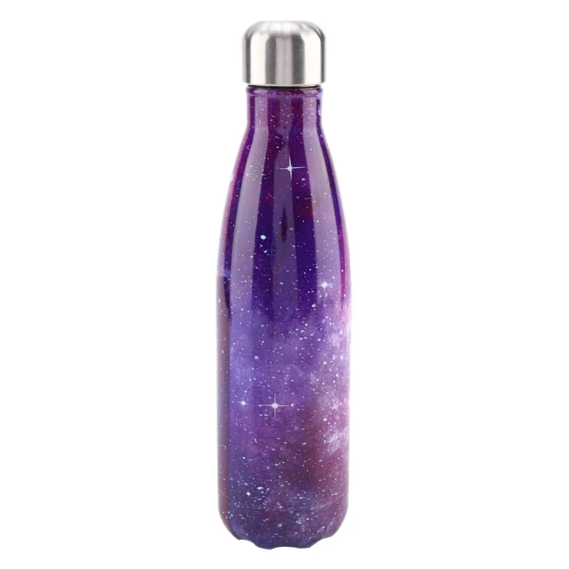 Double Walled Vacuum Water Bottle- Vacuum Insulated Double Wall 18/8 Stainless Steel - Цвет: Purple
