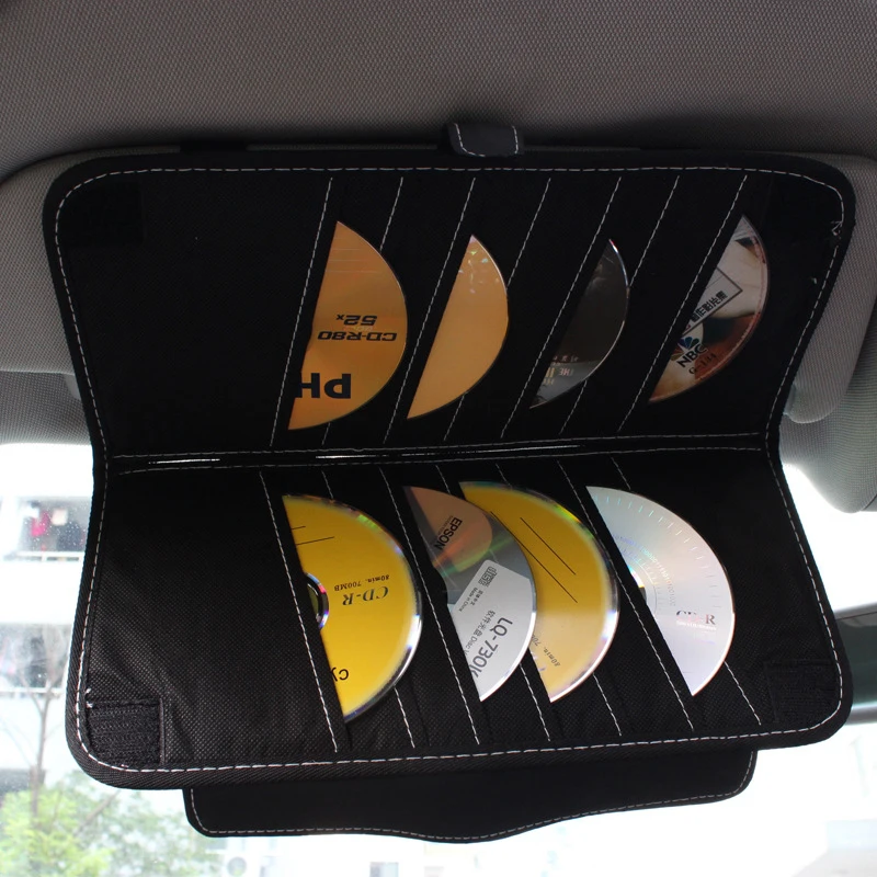RACAHOO Car Sun Visor multifunctional Tissue CD Box with Holder 14 Disc Tidy Sleeve for DVD Card Case Storage Holder Organizer1
