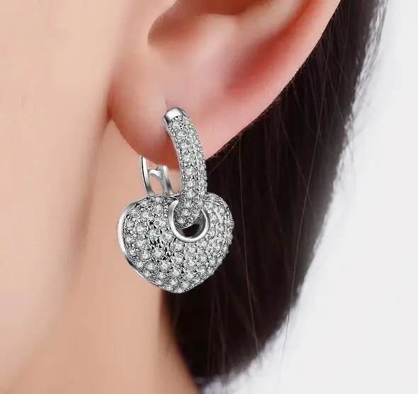 

New Earrings 2019 High Quality Classic Detachable Dual Purpose Cubic Zirconia Hoop Earrings For Women Party Jewelry CFSEP546E